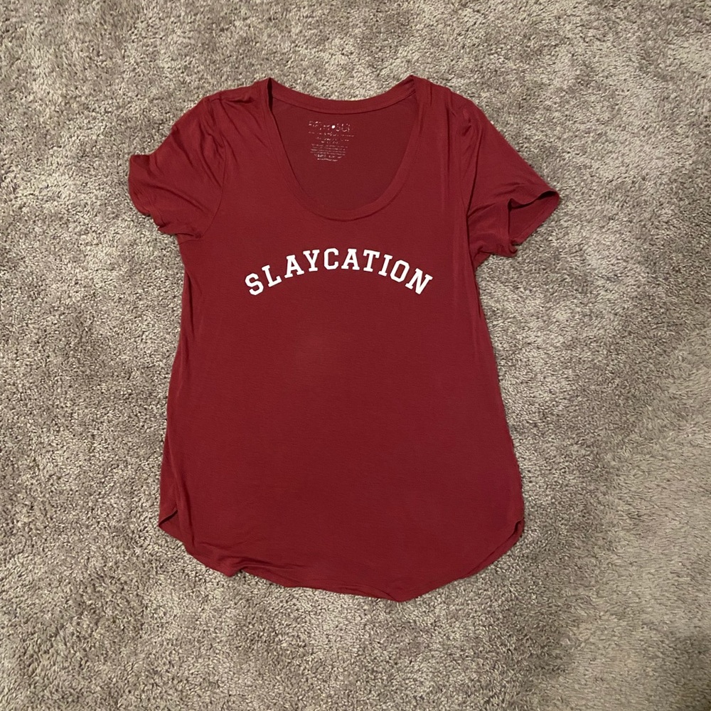 Slaycation Red Stretchy Tee Size Medium